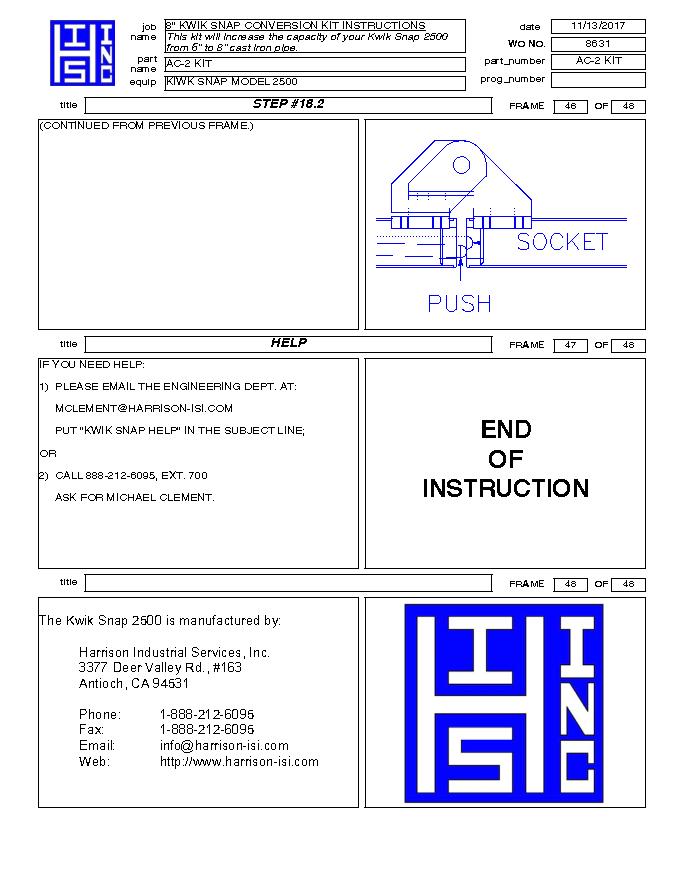 Harrison Industrial Services Inc. AC-2 Installation Instructions Page 16