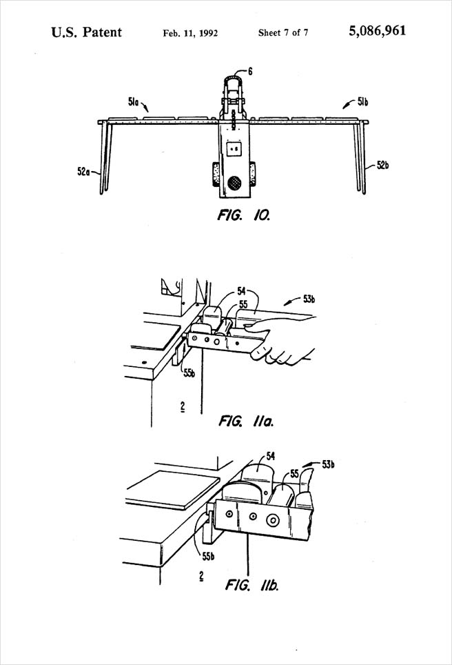 United States Patent 5,086,961 - Pipe severing method and apparatus - Figures 10 through 11b by Michael H. Clement