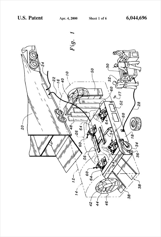 United States Patent 6,044,696 - Apparatus for testing and evaluating the performance of an automobile - Figure 1 by Michael H. Clement
