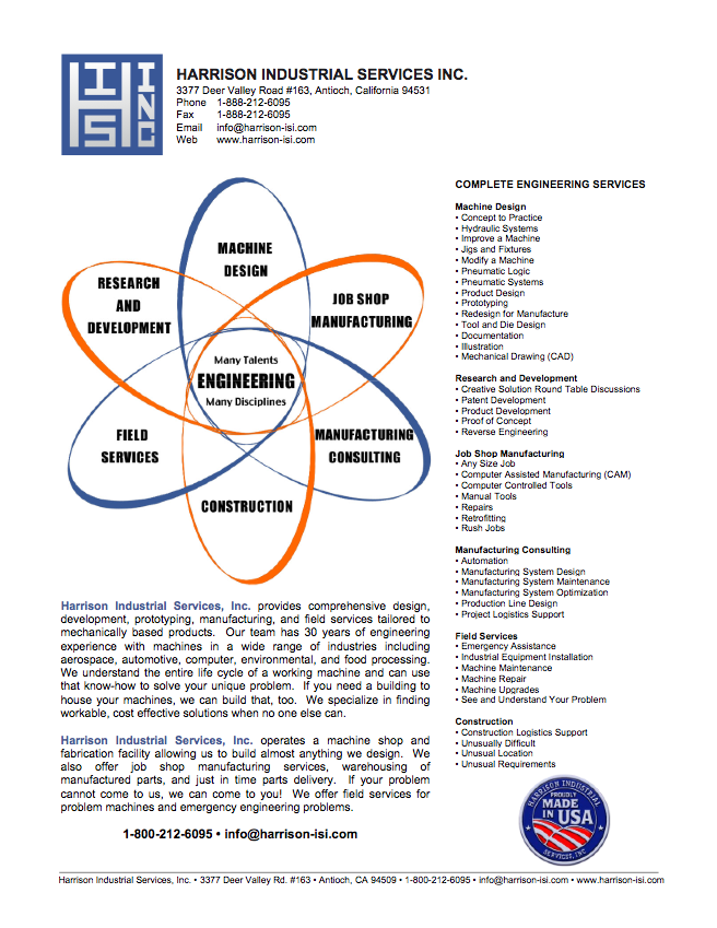 Harrison Industrial Services Inc. Fact Sheet