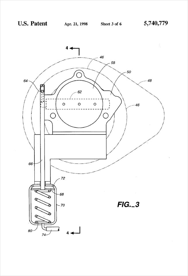 United States Patent 5,740,779 - Apparatus for reducing evaporative hydrocarbon fuel emissions from an internal combustion engine and for improving the performance thereof - Figure 3 by Michael H. Clement