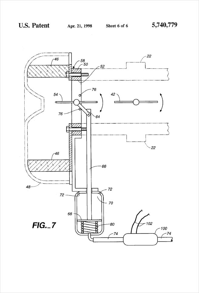 United States Patent 5,740,779 - Apparatus for reducing evaporative hydrocarbon fuel emissions from an internal combustion engine and for improving the performance thereof - Figure 7 by Michael H. Clement
