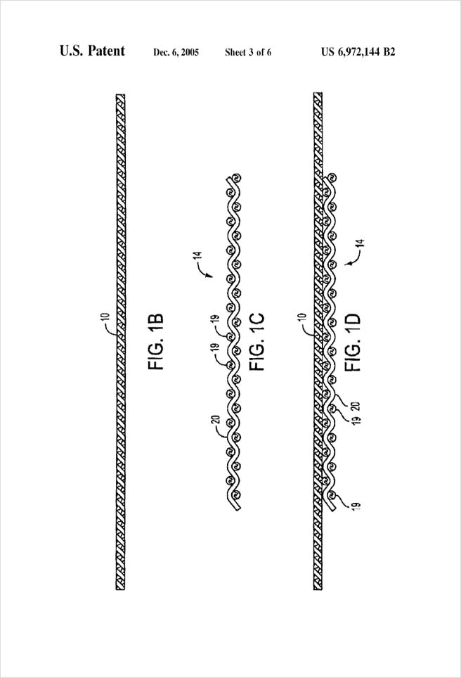 United States Patent 6,972,144 - Composite structural material and method of making same - Figures 1B through 1D by Michael H. Clement