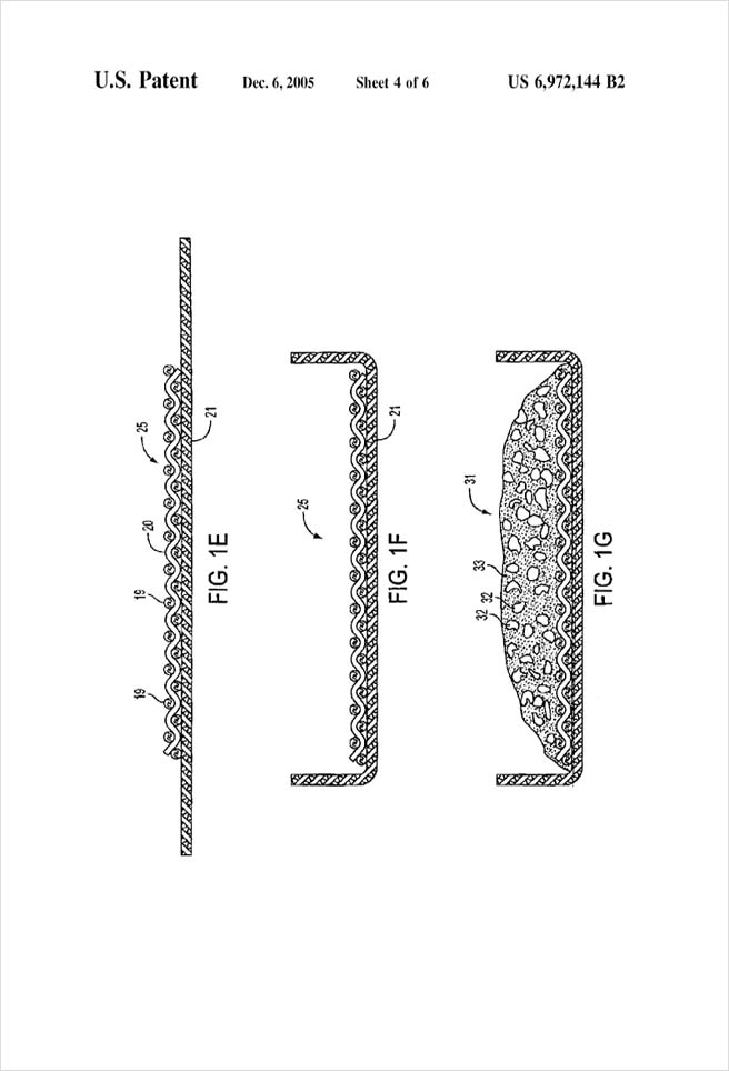 United States Patent 6,972,144 - Composite structural material and method of making same - Figures 1E through 1G by Michael H. Clement