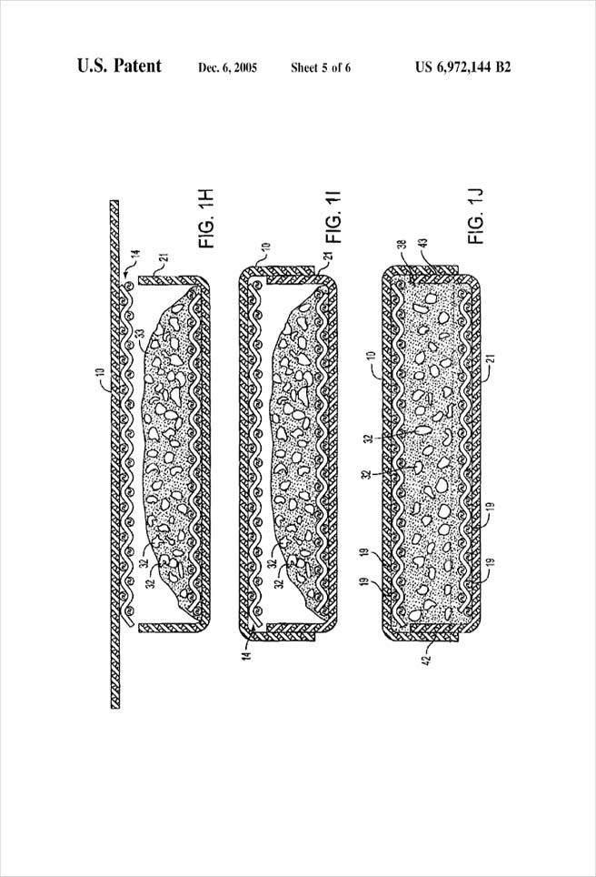 United States Patent 6,972,144 - Composite structural material and method of making same - Figures 1H through 1J by Michael H. Clement